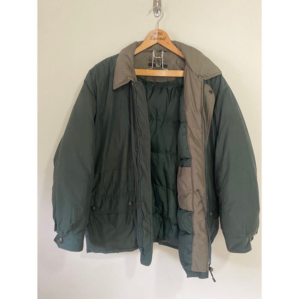 Vintage Members Only Jacket Men's Down Filled Puffer Jacket Green Size XL